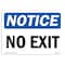 Signmission OSHA Notice, 5" Height, No Exit Sign, 7" X 5", Landscape OS-NS-D-57-L-14531 - alternate 1